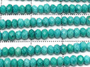 [Video] High Quality! Magnesite Turquoise Faceted Button Rondelle 3x3x2mm [Green] 1 Strand Beads (approx. 15 inches/36 cm)