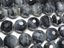 [Video] High Quality! Natural Color Blue Tiger's Eye AA++ 128 Faceted Round 10mm Half or 1strand Beads (approx. 15 inches/36 cm)