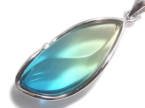 [Video][One of a kind] Blue Amber Pendant Silver925 NO.183