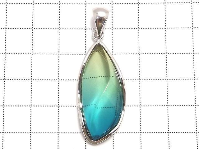 [Video][One of a kind] Blue Amber Pendant Silver925 NO.183