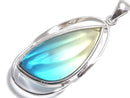 [Video][One of a kind] Blue Amber Pendant Silver925 NO.184