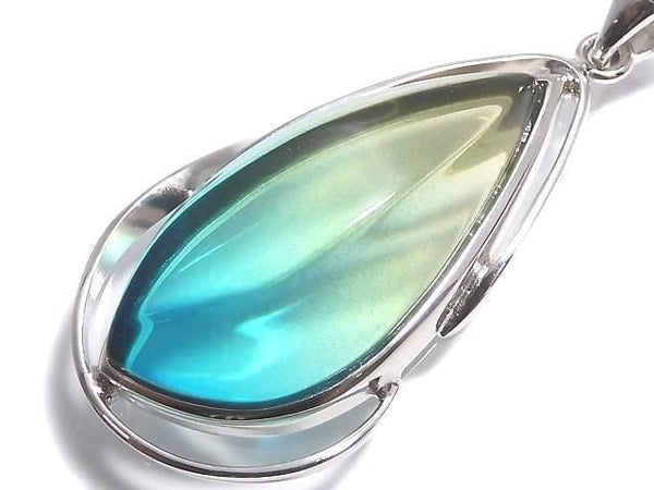 [Video][One of a kind] Blue Amber Pendant Silver925 NO.185