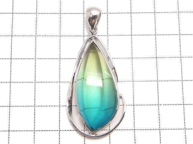 [Video][One of a kind] Blue Amber Pendant Silver925 NO.185