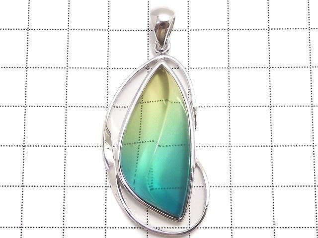 [Video][One of a kind] Blue Amber Pendant Silver925 NO.187