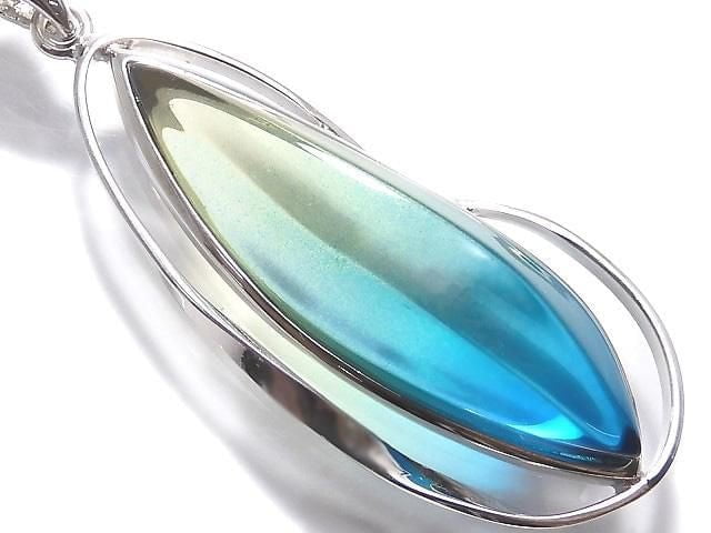 [Video][One of a kind] Blue Amber Pendant Silver925 NO.188