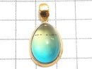[Video][One of a kind] Blue Amber Pendant 18KGP NO.189