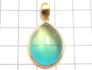 [Video][One of a kind] Blue Amber Pendant 18KGP NO.190