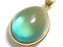 [Video][One of a kind] Blue Amber Pendant 18KGP NO.192