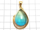 [Video][One of a kind] Blue Amber Pendant 18KGP NO.193