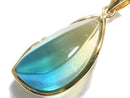 [Video][One of a kind] Blue Amber Pendant 18KGP NO.194