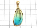 [Video][One of a kind] Blue Amber Pendant 18KGP NO.194