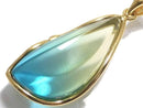 [Video][One of a kind] Blue Amber Pendant 18KGP NO.195