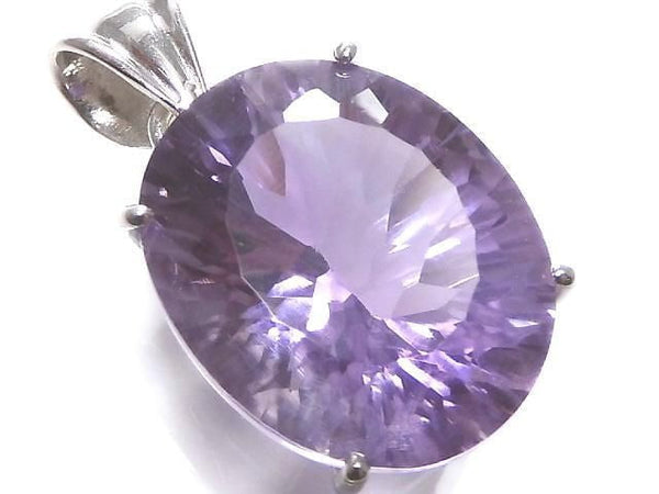 [Video][One of a kind] High Quality Amethyst AAA Faceted Pendant Silver925 NO.12