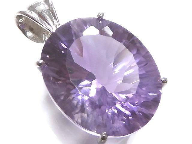 [Video][One of a kind] High Quality Amethyst AAA Faceted Pendant Silver925 NO.12