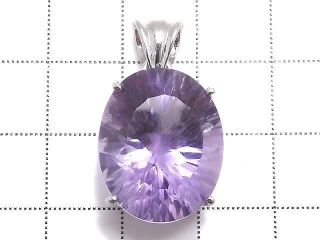[Video][One of a kind] High Quality Amethyst AAA Faceted Pendant Silver925 NO.12
