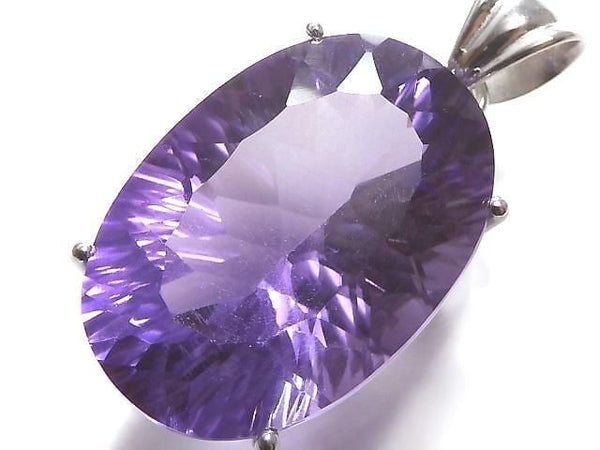 [Video][One of a kind] High Quality Amethyst AAA Faceted Pendant Silver925 NO.13