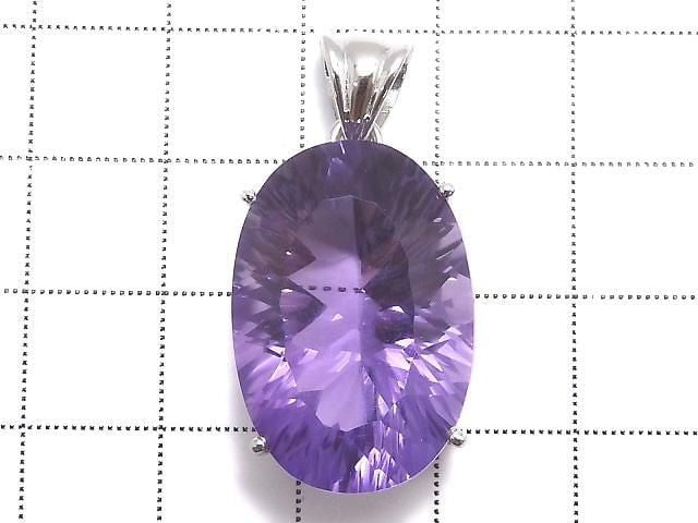 [Video][One of a kind] High Quality Amethyst AAA Faceted Pendant Silver925 NO.13