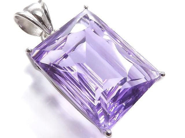 [Video][One of a kind] High Quality Amethyst AAA Faceted Pendant Silver925 NO.16