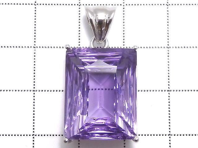 [Video][One of a kind] High Quality Amethyst AAA Faceted Pendant Silver925 NO.16