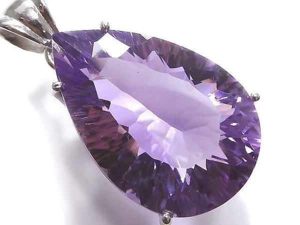 [Video][One of a kind] High Quality Amethyst AAA Faceted Pendant Silver925 NO.18