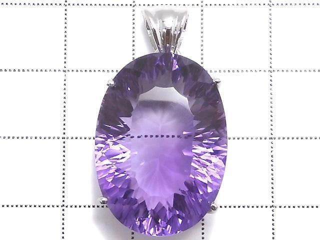 [Video][One of a kind] High Quality Amethyst AAA Faceted Pendant Silver925 NO.20