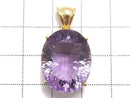 [Video][One of a kind] High Quality Amethyst AAA Faceted Pendant 18KGP NO.21