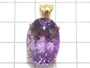 [Video][One of a kind] High Quality Amethyst AAA Faceted Pendant 18KGP NO.24