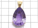 [Video][One of a kind] High Quality Amethyst AAA Faceted Pendant 18KGP NO.27