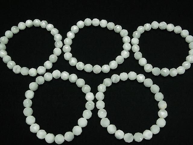 [Video] Green Angelite AAA-Star Faceted Round 8mm Bracelet