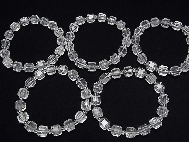 [Video] High Quality! Crystal AA++ Cube Shape 8mm & Round 4mm Bracelet