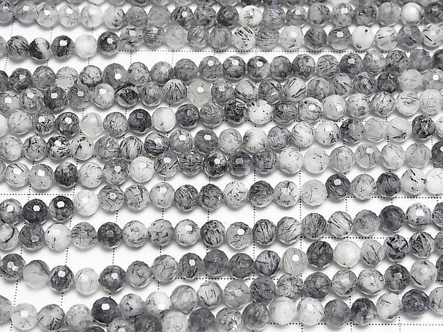 [Video] High Quality! Tourmaline Quartz AA++ 128 Faceted Round 6mm 1strand Beads (approx. 15 inches/36 cm)