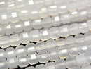 [Video] High Quality! White Chalcedony Cube Shape 5x5x5mm 1strand Beads (approx. 15 inches/36 cm)