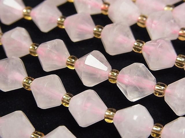 [Video] High Quality! Rose Quartz AA++ Abacus Cut 8x8x8mm 1strand Beads (approx. 15 inches/36 cm)