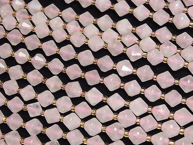 [Video] High Quality! Rose Quartz AA++ Abacus Cut 8x8x8mm 1strand Beads (approx. 15 inches/36 cm)