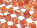 [Video] High Quality! Carnelian and Sardonyx Abacus Cut 8x8x8mm 1strand Beads (approx. 15 inches/36 cm)