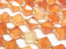 [Video] High Quality! Mixed Carnelian Abacus Cut 8x8x8mm 1strand beads (approx. 15 inches/36 cm)