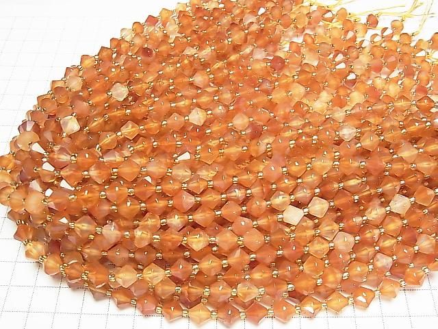 [Video] High Quality! Mixed Carnelian Abacus Cut 8x8x8mm 1strand beads (approx. 15 inches/36 cm)