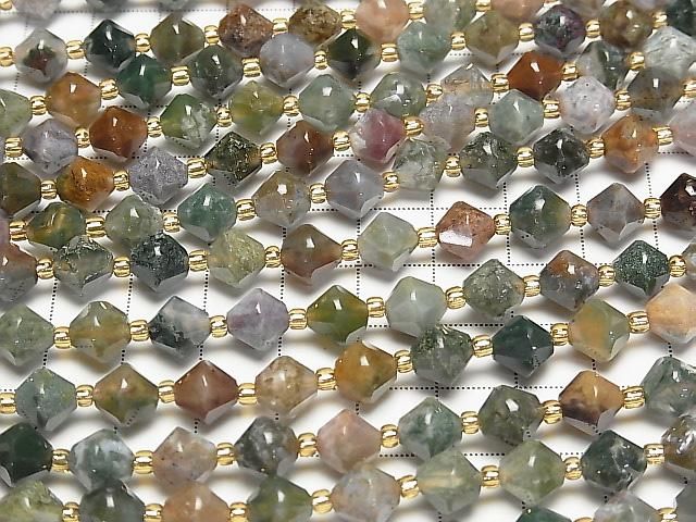 [Video] High Quality! Indian Agate Abacus Cut 8x8x8mm 1strand Beads (15 inch/36 cm)