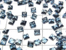 [Video] High Quality London Blue Topaz AAA Loose Stone Princess Cut 3x3mm 5pcs