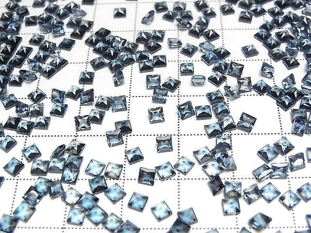 [Video] High Quality London Blue Topaz AAA Loose Stone Princess Cut 3x3mm 5pcs