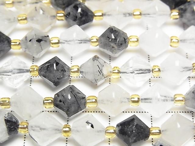[Video] High Quality! Tourmaline Quartz AA++ Abacus Cut 8x8x8mm 1strand Beads (approx. 15 inches/36 cm)
