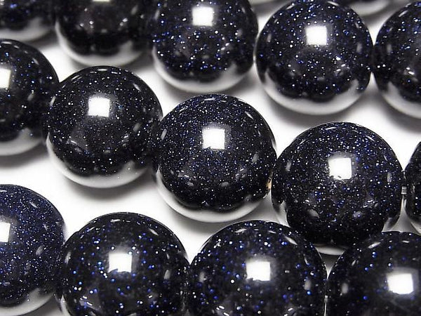 [Video] Blue Golden Sand Stone Round 17.5mm 1/4 or 1strand beads (approx. 14 inches/34 cm)