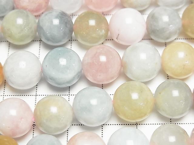 [Video] Beryl Mix (Multicolor Aquamarine) AA+ Round 12mm Half or 1strand Beads (approx. 15 inches/36 cm)