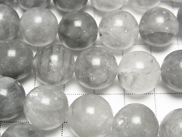 [Video] Gray Quartz AA Round 14mm Half or 1strand beads (approx. 15 inches/36 cm)
