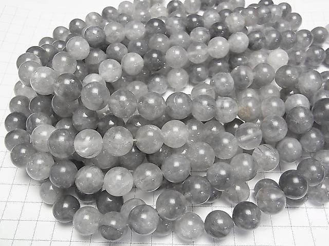[Video] Gray Quartz AA Round 14mm Half or 1strand beads (approx. 15 inches/36 cm)