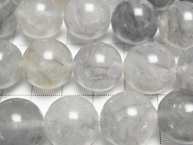 [Video] Gray Quartz AA Round 16mm Half or 1strand beads (approx. 15 inches/36 cm)