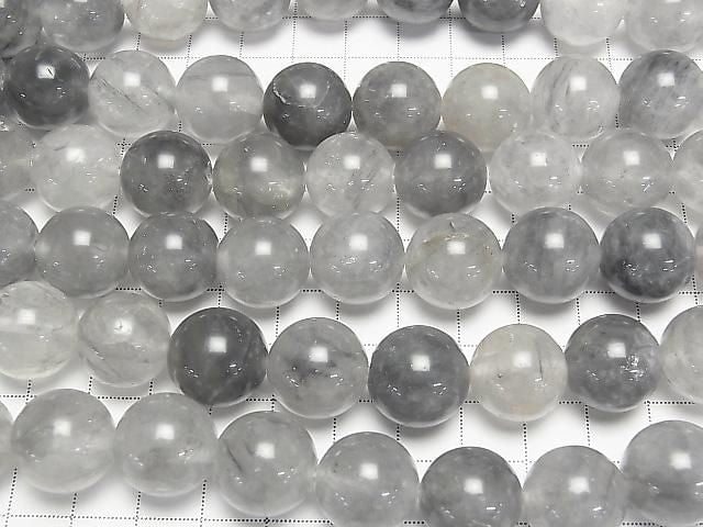 [Video] Gray Quartz AA Round 16mm Half or 1strand beads (approx. 15 inches/36 cm)
