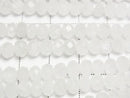[Video] High Quality! White Jade Faceted Button Rondelle 6x6x4mm 1strand beads (approx. 15 inches/37 cm)