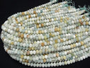 [Video] High Quality! Mixed Amazonite Faceted Button Rondelle 8x8x5mm 1strand beads (approx. 15 inches/37 cm)