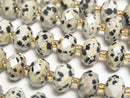 [Video] High Quality! Dalmatian Jasper Faceted Button Rondelle 10x10x6mm Half or 1 Strand Beads (approx. 15 inches/36 cm)